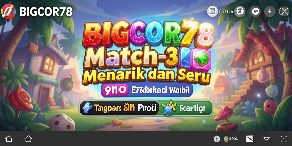 Tangkapan layar gameplay BIGCOR78 yang menampilkan kombinasi Match-3.