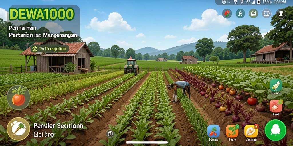 Tampilan gameplay yang seru dari DEWA1000 di dunia pertanian.