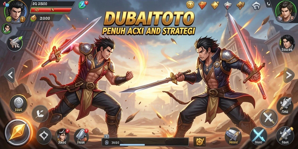 Tampilan DUBAITOTO saat karakter bertarung di arena yang mendebarkan.