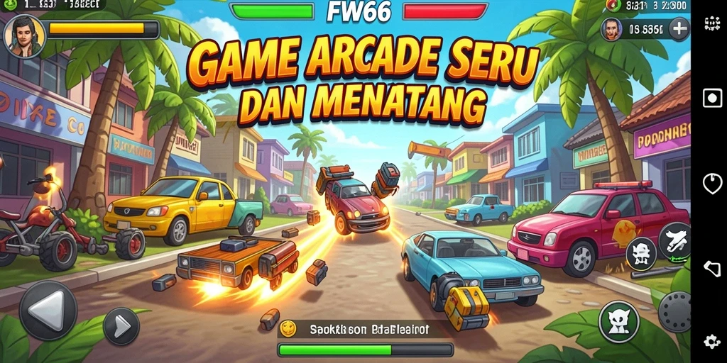 Screenshot gameplay FW66 menampilkan tantangan seru dalam game Arcade.