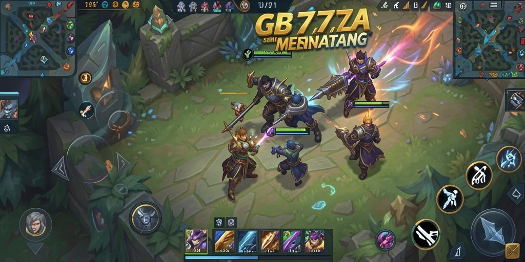 Tangkapan layar gameplay MOBA yang menegangkan di GB777.