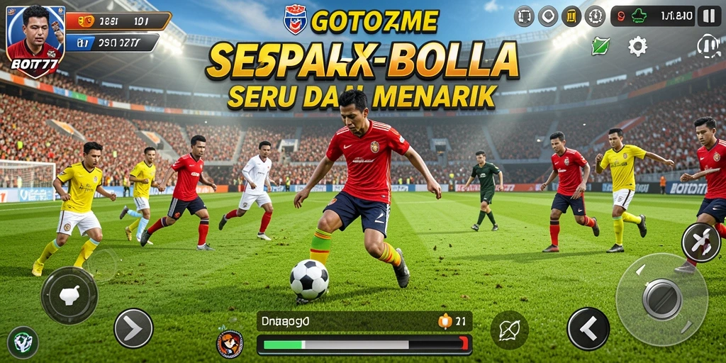 Tampilan gameplay GOTO77 dengan pertandingan sepak bola yang mendebarkan.