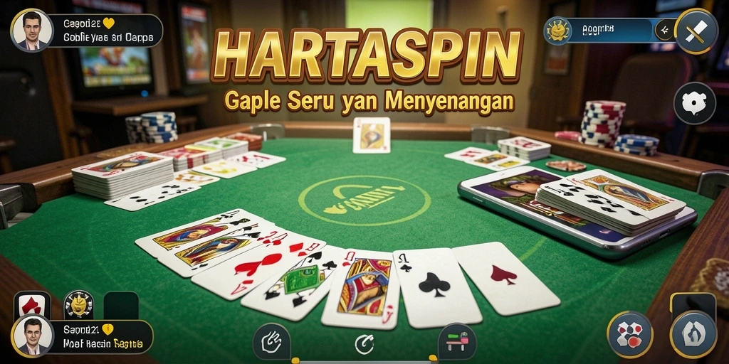 Screenshot gameplay HARTASPIN yang menunjukkan keseruan bermain Gaple.