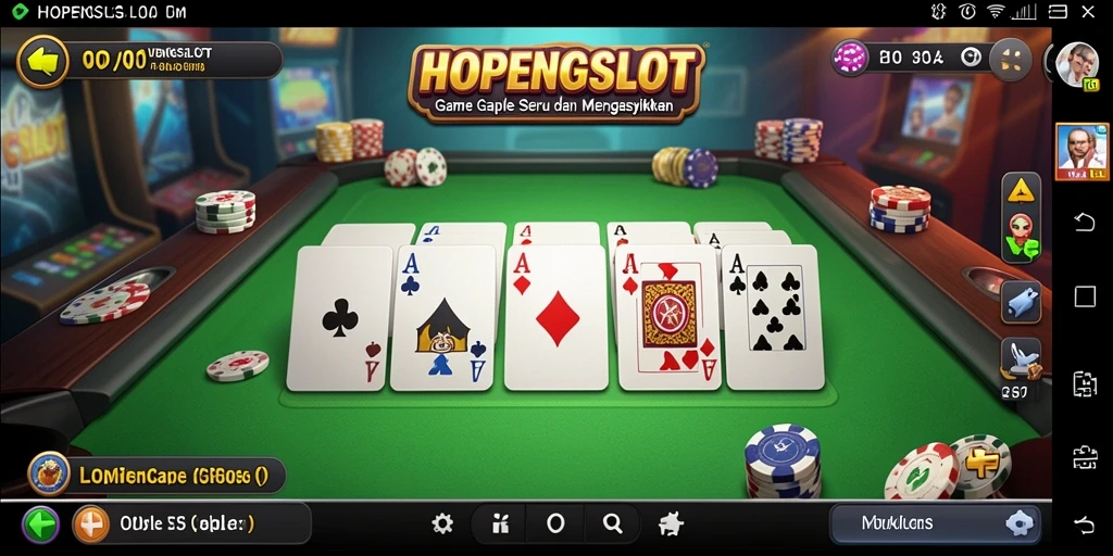 Tampilan gameplay seru di HOPENGSLOT menunjukkan aksi mendebarkan permainan Gaple.