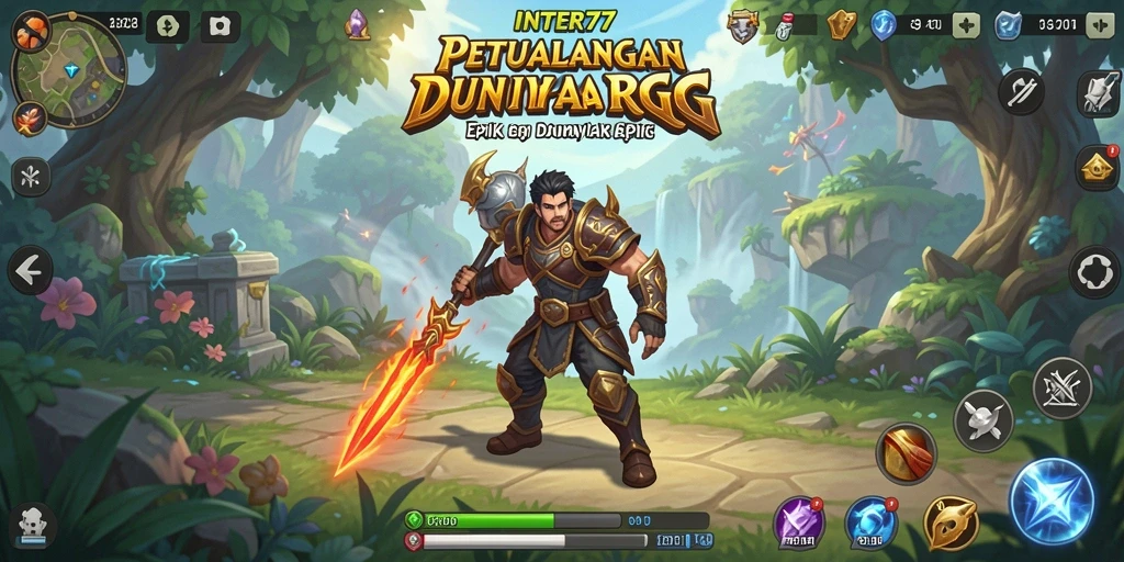 Screenshot INTER77 menampilkan aksi pertarungan yang seru dan dunia RPG yang memukau.
