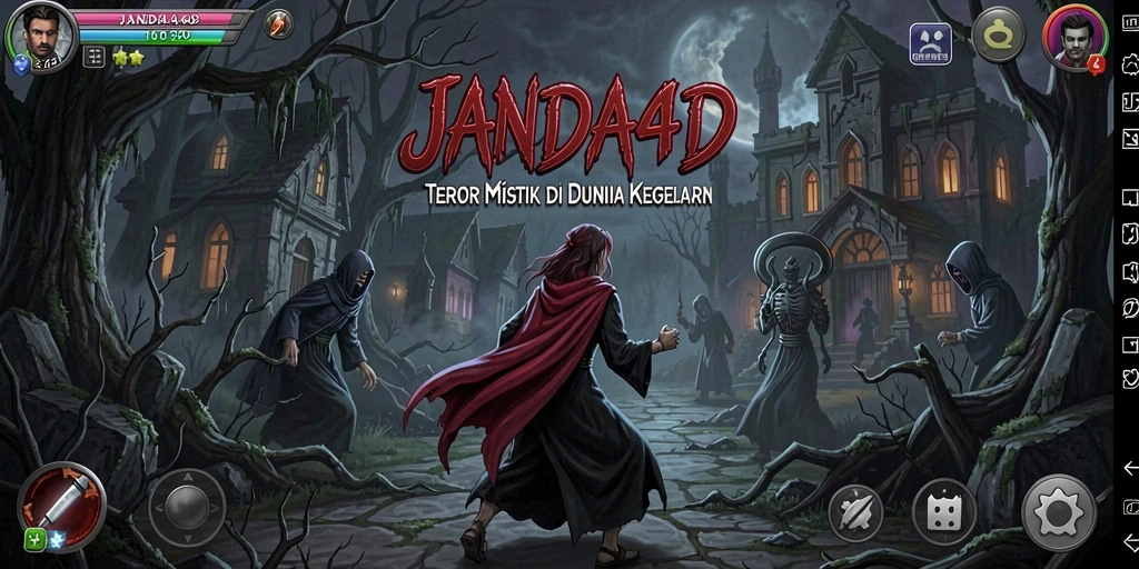Screenshot gameplay JANDA4D yang menunjukkan suasana menyeramkan.
