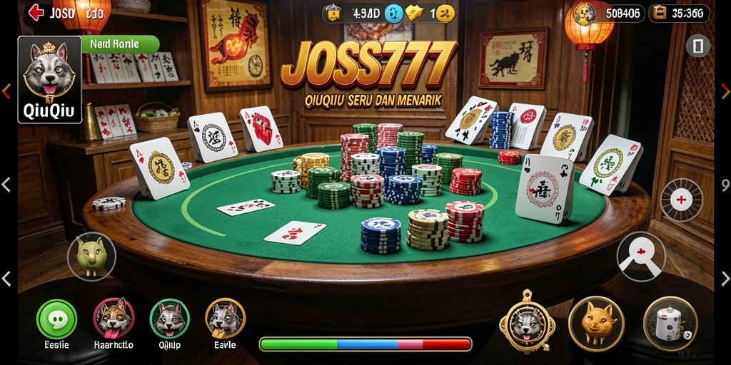 Screenshot utama memperlihatkan gameplay seru QiuQiu di JOSS777.