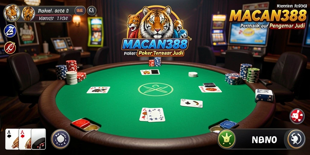 Tangkapan layar menunjukkan suasana permainan Poker yang mendebarkan di MACAN388.