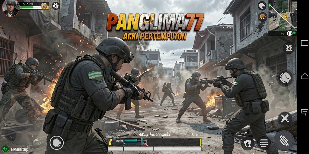 Tangkapan layar aksi seru di PANGLIMA77 saat pertempuran FPS.