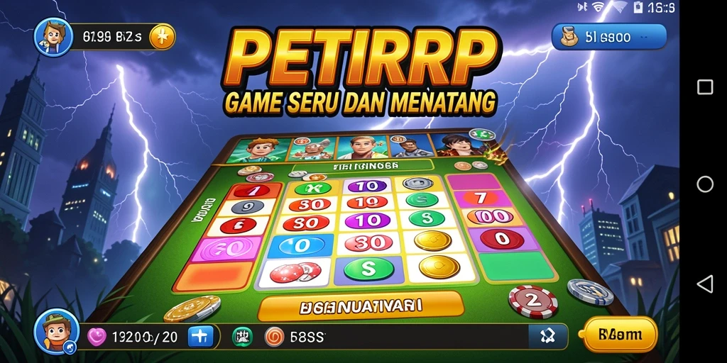 Tampilan gameplay seru dari PETIRRP dengan elemen Bingo yang menarik.