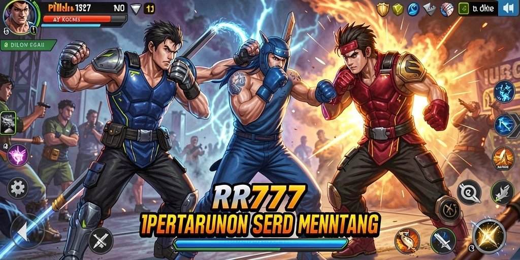 Tampilan aksi seru dalam game Fighting RR777.