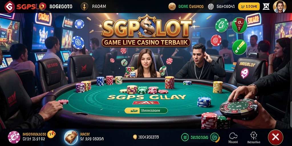 Tampilan gameplay Live Casino yang mendebarkan di SGPSLOT.